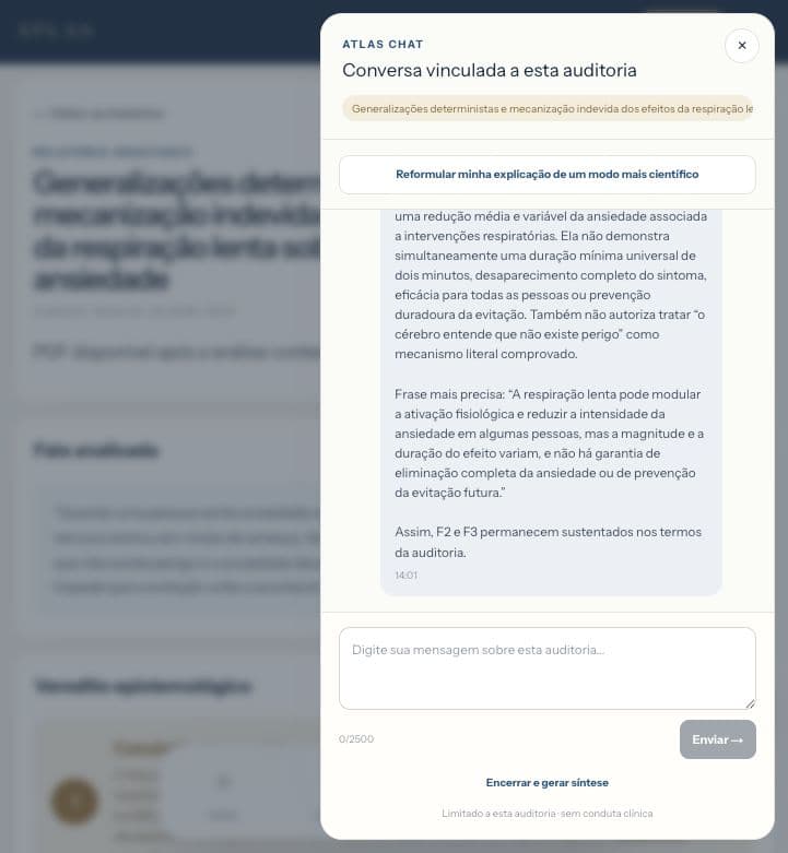 Resposta real do Atlas Chat com explicação e formulação mais precisa